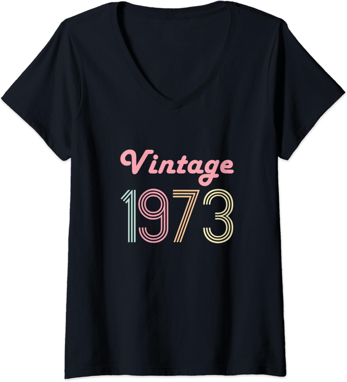 Womens 48th Birthday Gift for her 48 Year Old Women Vintage 1973 VNeck
